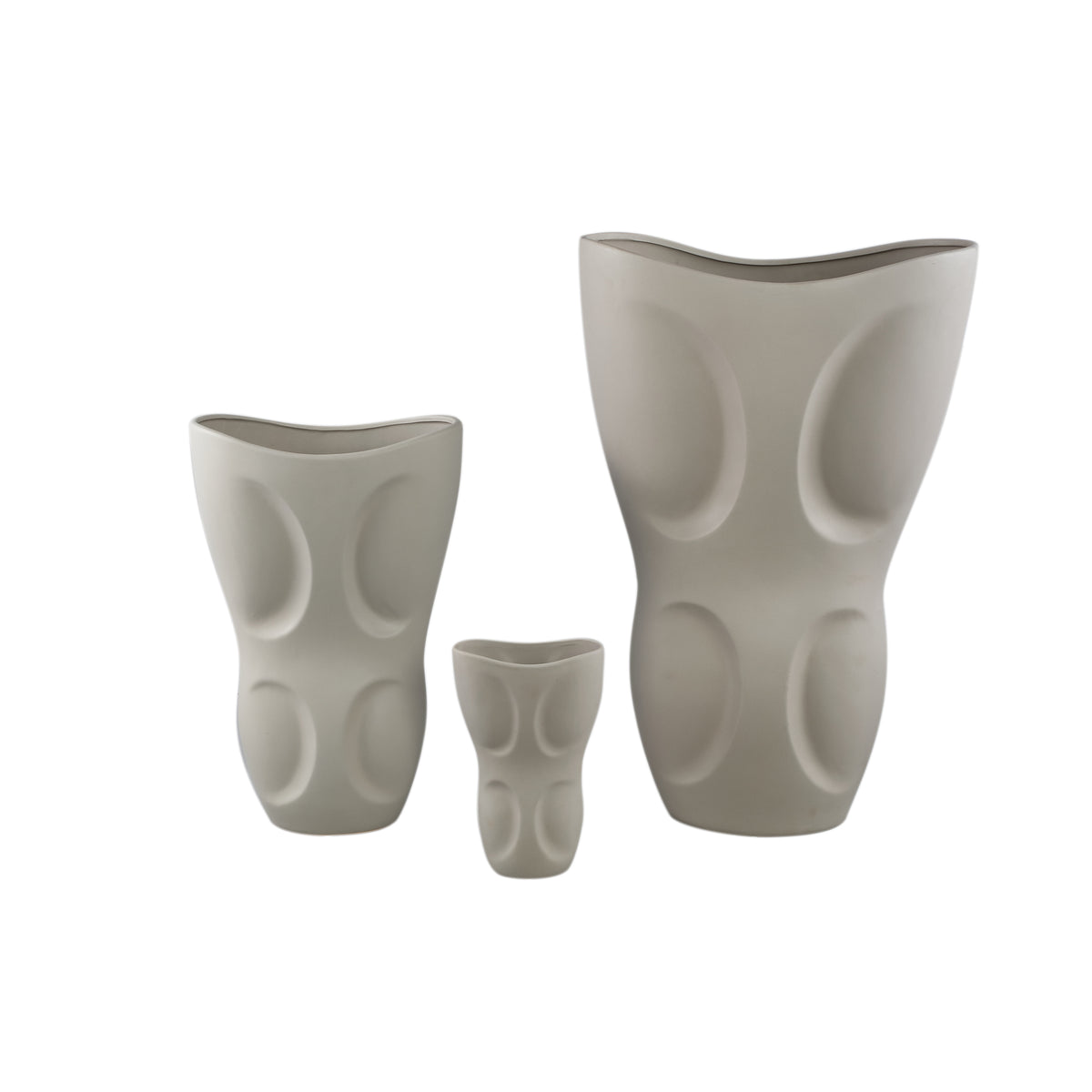 Vaso in ceramica ovale grigio Dayna Large PTMD