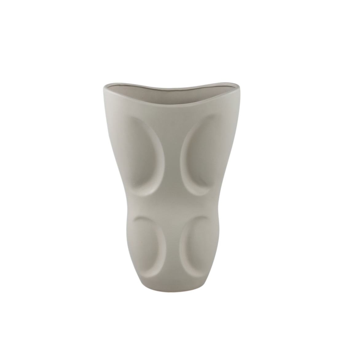 Vaso in ceramica ovale grigio Dayna medio PTMD