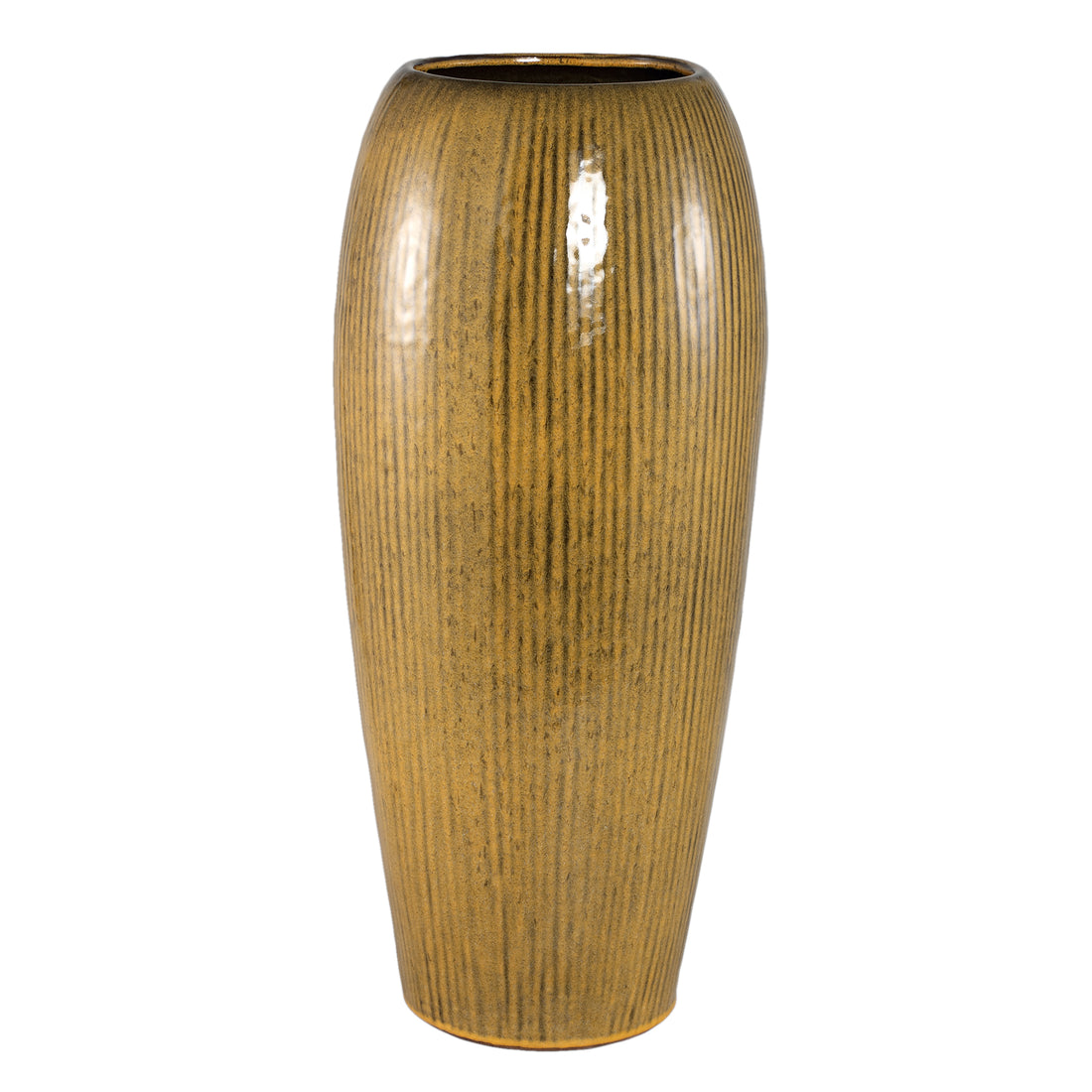 Vaso Tamica in ceramica marrone scuro, grande, PTMD