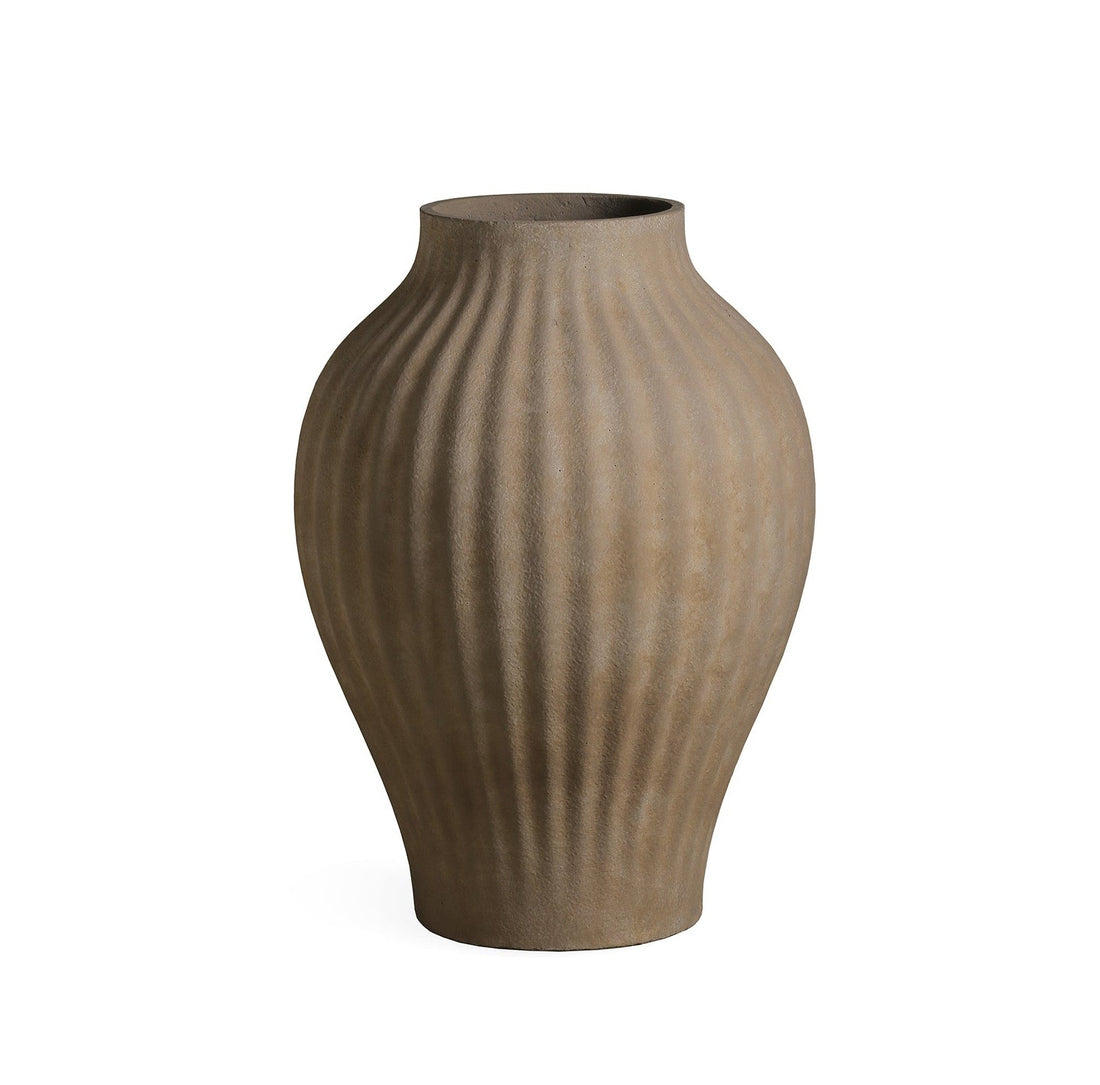 Beautii Marrone Fibrocemento Vaso Struttura Scanalata L PTMD