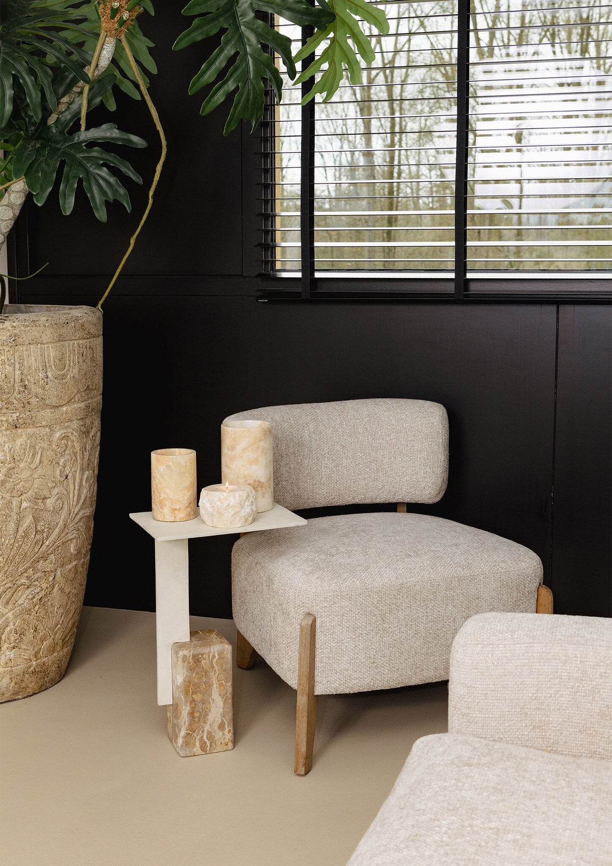 Tavolino Ebe Beige Marmo Rettangolare PTMD