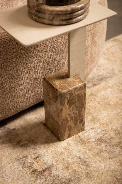 Tavolino Ebe Beige Marmo Rettangolare PTMD