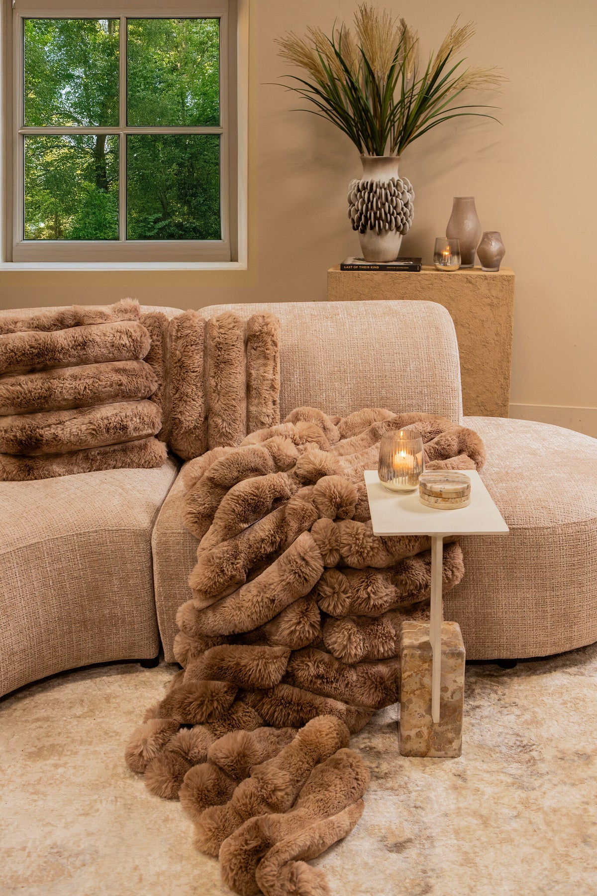 Tavolino Ebe Beige Marmo Rettangolare PTMD
