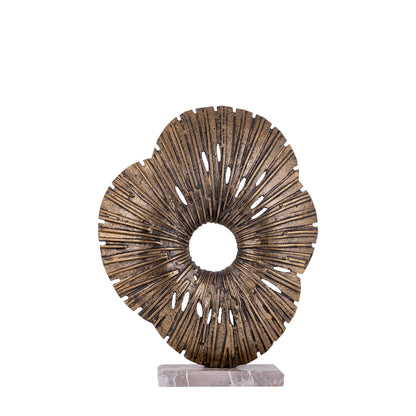 Vija Statua Aperta Organica in Alluminio Placcato Oro S PTMD