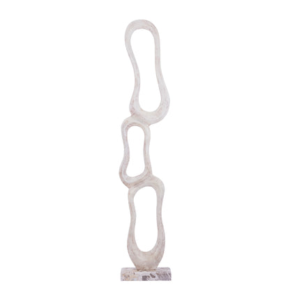 Scultura Camare Design Astratto Alluminio Fuso Beige Large PTMD