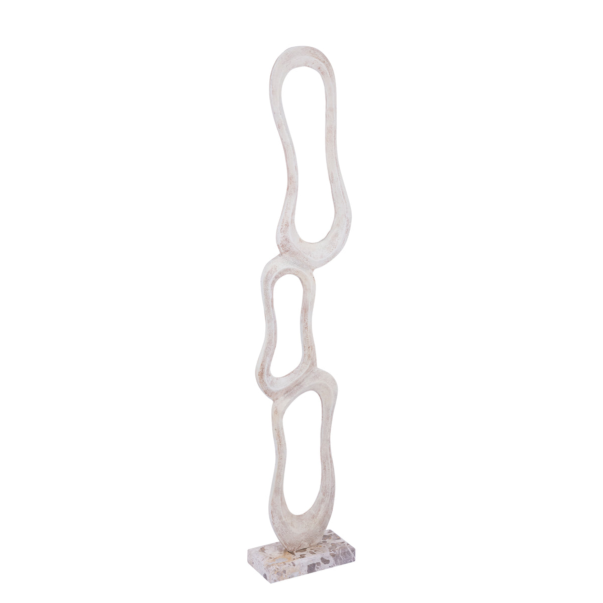Scultura Camare Design Astratto Alluminio Fuso Beige Large PTMD