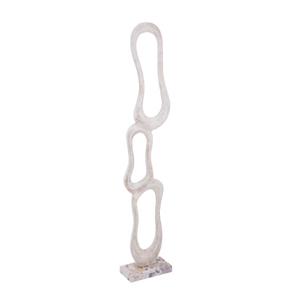 Scultura Camare Design Astratto Alluminio Fuso Beige Large PTMD