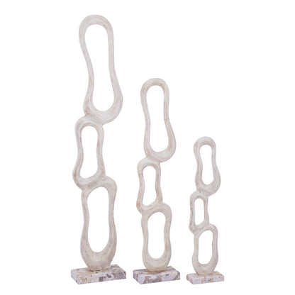 Scultura Camare Design Astratto Alluminio Fuso Beige Large PTMD