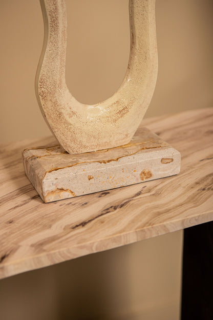 Scultura Camare Design Astratto Alluminio Fuso Beige Large PTMD