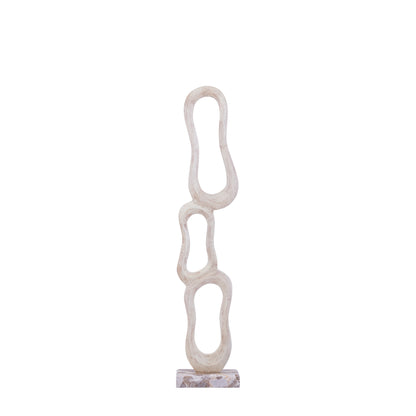 Scultura Camare Design Astratto Alluminio Fuso Beige Media PTMD