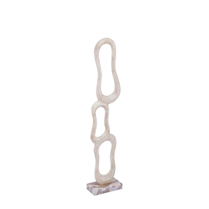 Scultura Camare Design Astratto Alluminio Fuso Beige Media PTMD