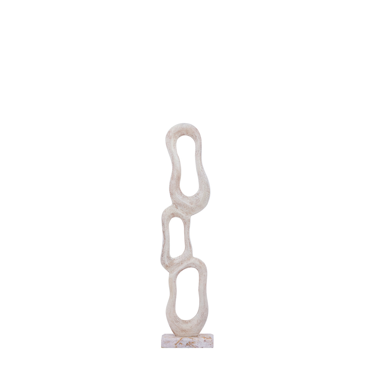 Scultura Camare Design Astratto in Alluminio Fuso Beige Piccola PTMD