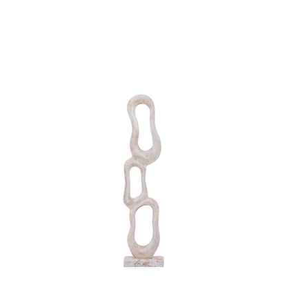 Scultura Camare Design Astratto in Alluminio Fuso Beige Piccola PTMD