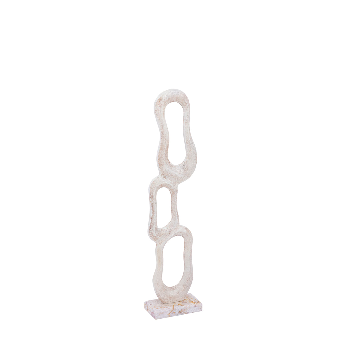 Scultura Camare Design Astratto in Alluminio Fuso Beige Piccola PTMD