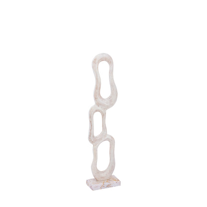 Scultura Camare Design Astratto in Alluminio Fuso Beige Piccola PTMD
