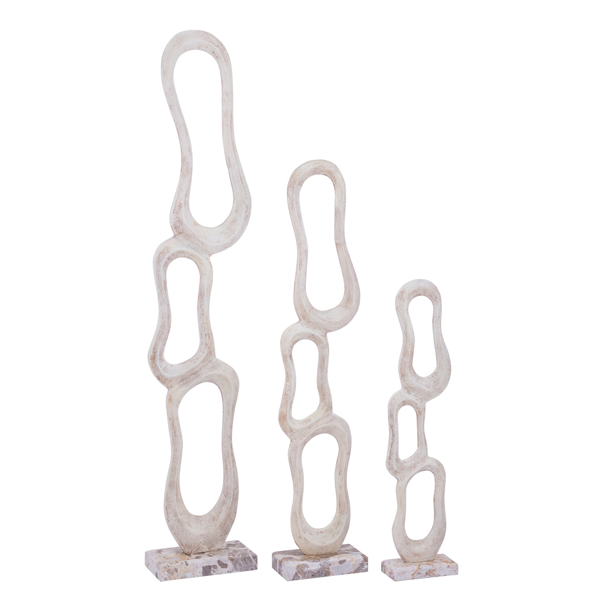 Scultura Camare Design Astratto in Alluminio Fuso Beige Piccola PTMD