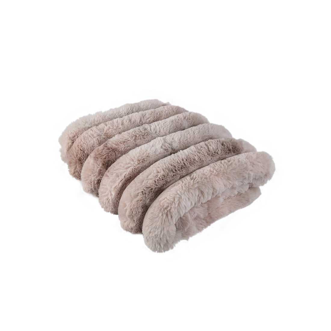 Plaid Divvo Beige in pelliccia sintetica a coste spesse, piccolo PTMD