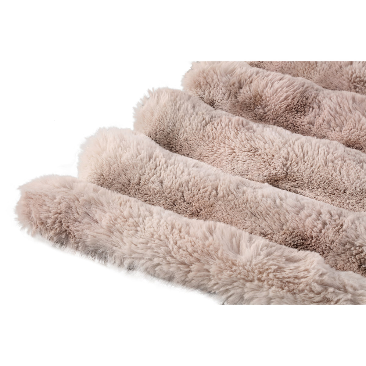 Plaid Divvo Beige in pelliccia sintetica a coste spesse, piccolo PTMD