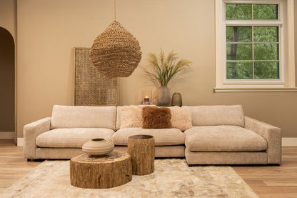 Cuscino rettangolare Rexx in ecopelliccia di pecora beige PTMD