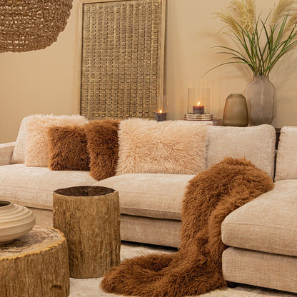 Cuscino rettangolare Rexx in ecopelliccia di pecora beige PTMD