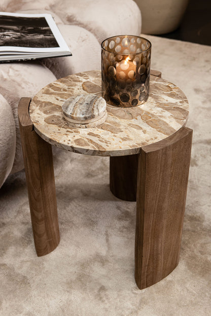 Tavolino Javina Marmo Naturale Ø52cm PTMD