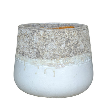 Vaso Lenz in ceramica bianca strutturata, medio PTMD