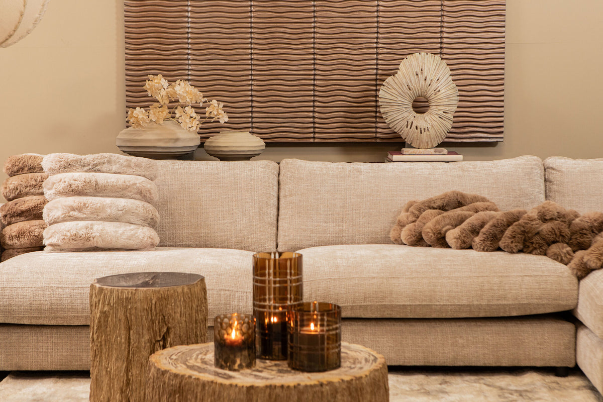 Pannello da parete Seline bronzo in MDF con strisce ondulate sovrapposte L PTMD