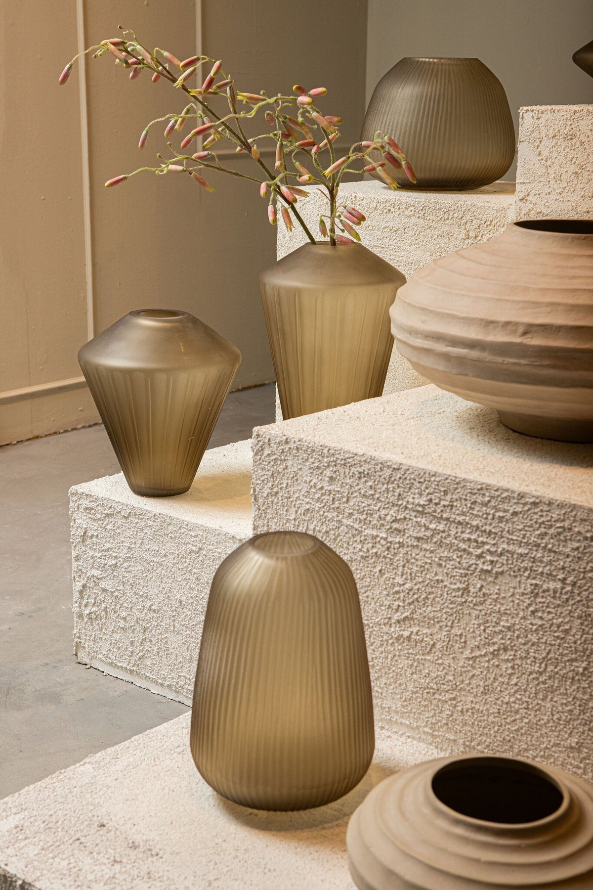 Kody Beige Stone Wash vaso a coste in alluminio fuso S PTMD
