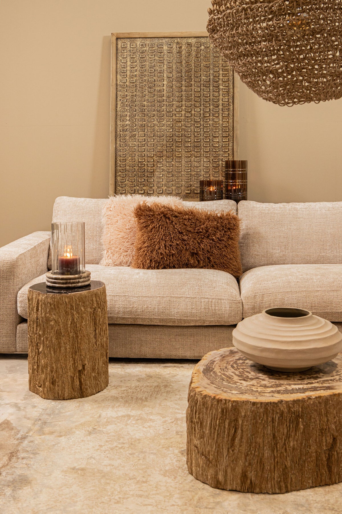 Kody Beige Stone Wash vaso a coste in alluminio fuso S PTMD