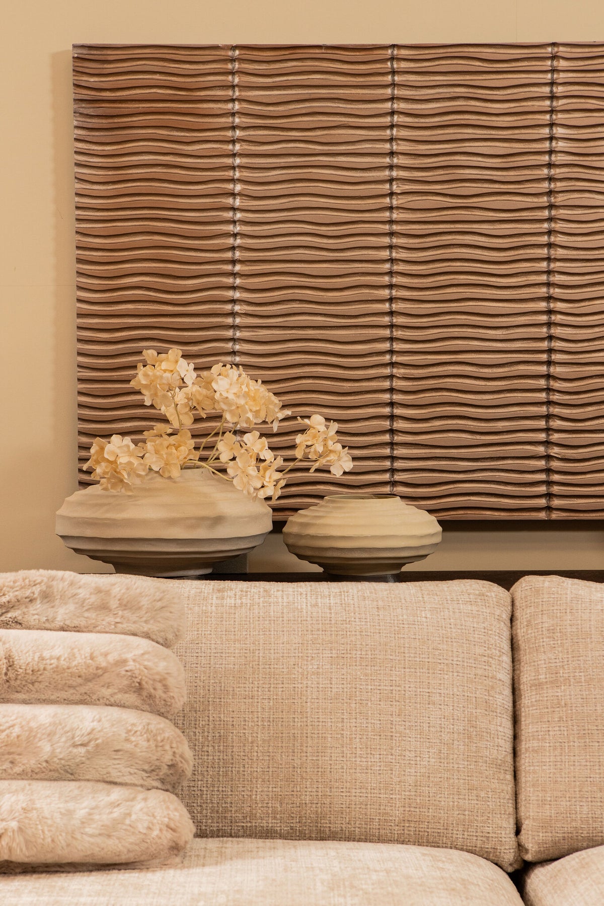 Kody Beige Stone Wash vaso a coste in alluminio fuso S PTMD