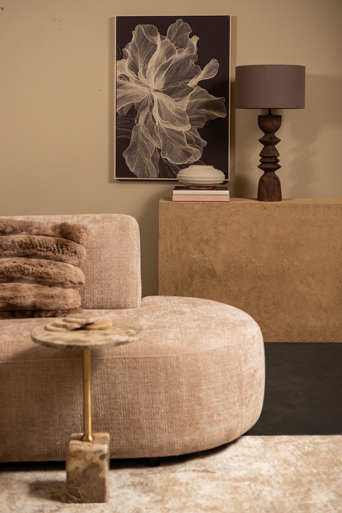 Kody Beige Stone Wash vaso a coste in alluminio fuso S PTMD