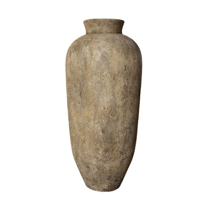 Vaso Gisel Beige in fibra di cemento, alto e grande, PTMD