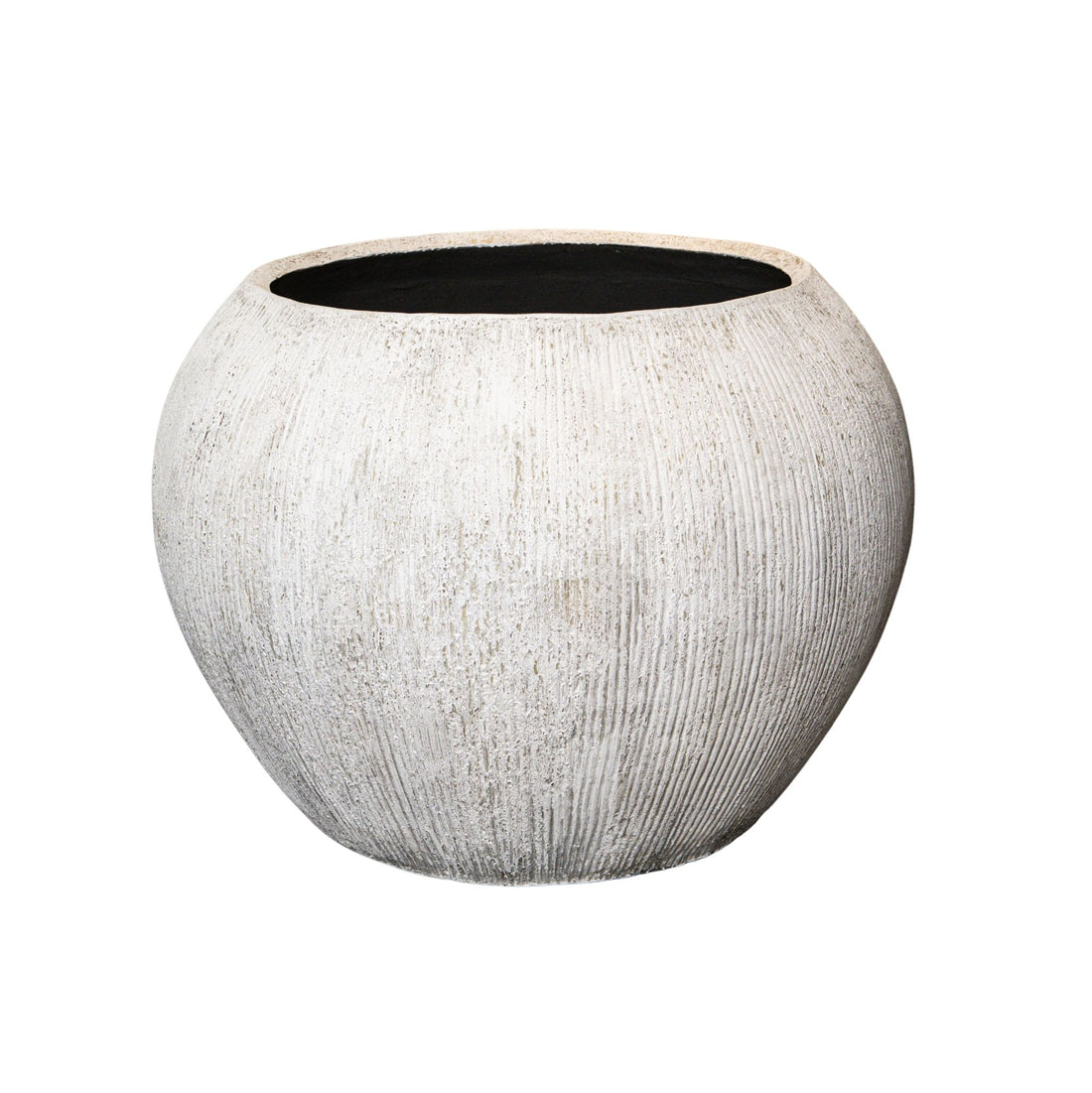 Vaso da fiori Yolenda Crema Fibra di Cemento Motivo a Righe Grande PTMD