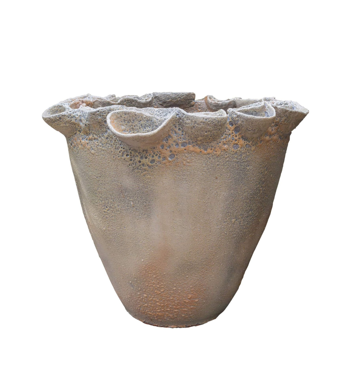 Vaso da fiori Shanesia Beige Terracotta Rilievo floreale PTMD