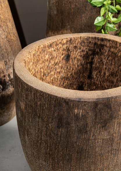 Vaso in legno di palma Jamez lusso extra piccolo Ø50x60 cm PTMD
