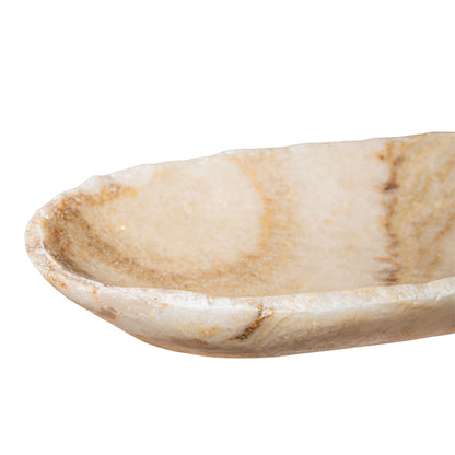 Draya Onyx White Ciotola Organica di Forma Ovale Grande PTMD