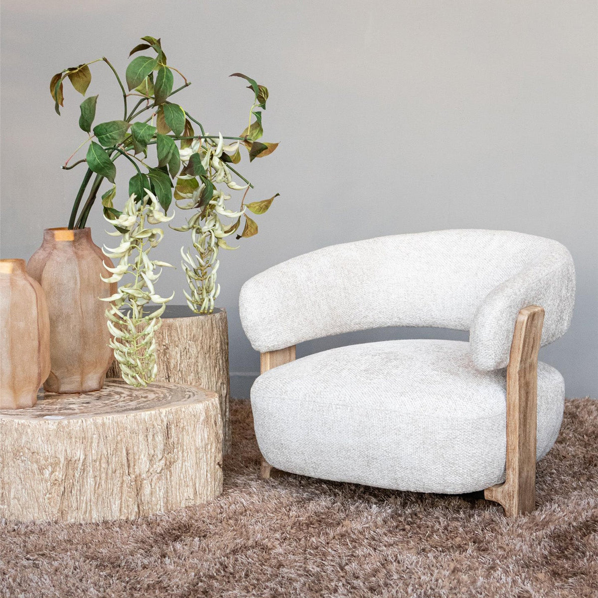 Poltrona Mire Cream Legacy 15 Grigio Tortora Legno di Caucciù PTMD