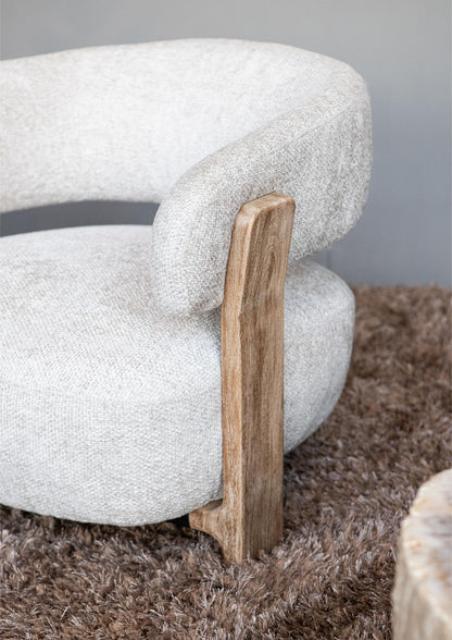 Poltrona Mire Cream Legacy 15 Grigio Tortora Legno di Caucciù PTMD