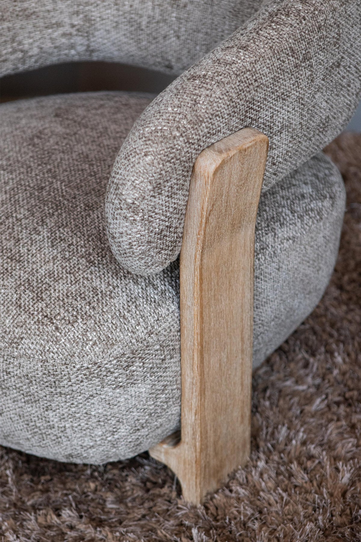 Poltrona Mire Taupe Legacy 3 Mink Legno di caucciù PTMD