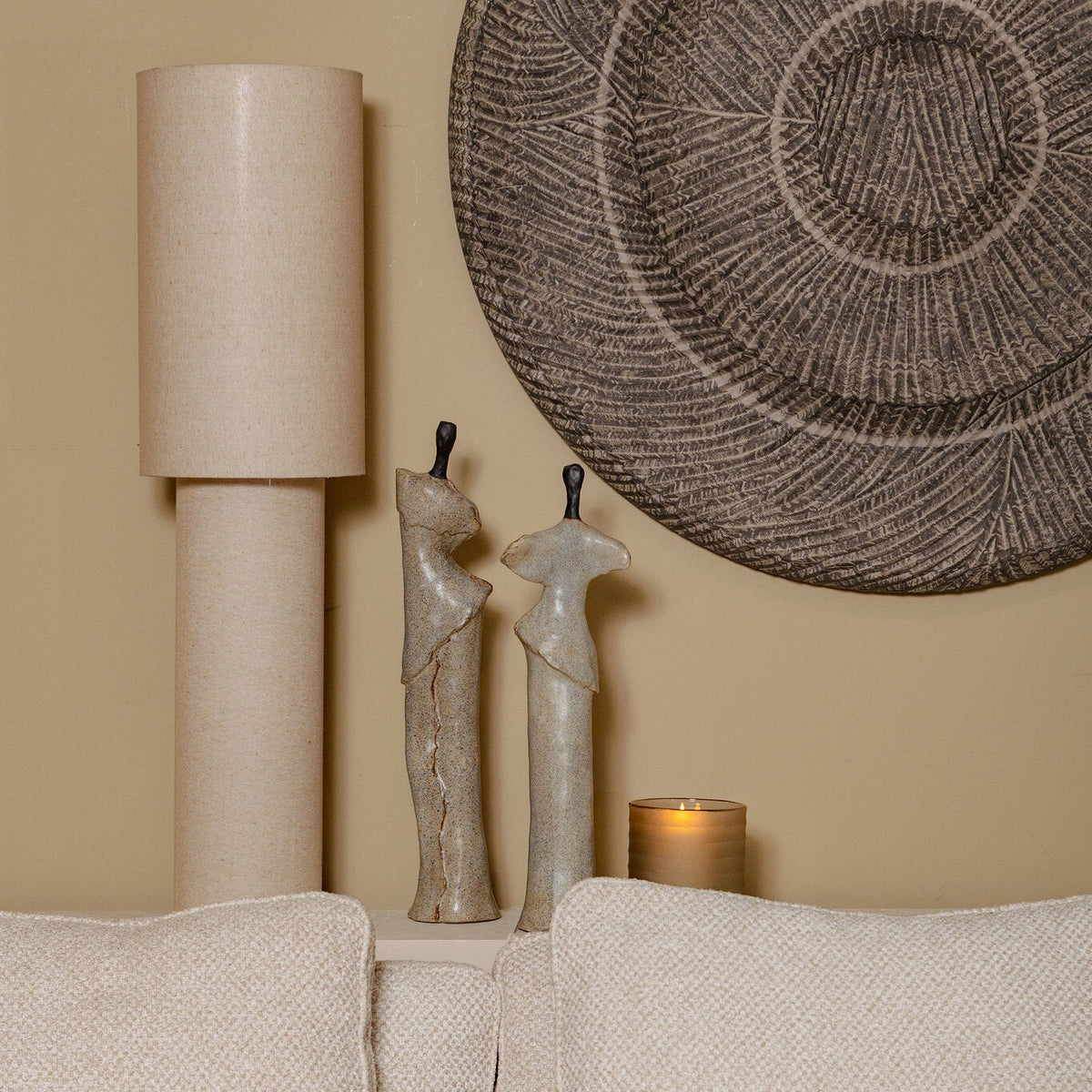 Roxey Beige Ornamento Alto in Ceramica a Forma Femminile S PTMD