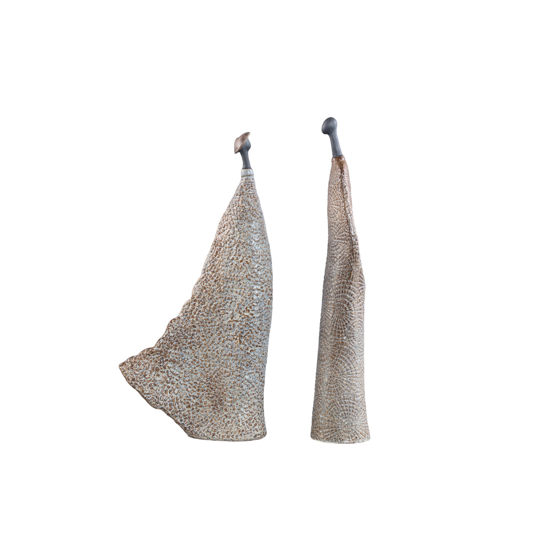 Set di 2 ornamenti da coppia in ceramica beige Yung PTMD