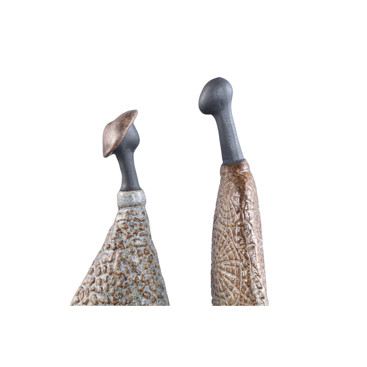 Set di 2 ornamenti da coppia in ceramica beige Yung PTMD