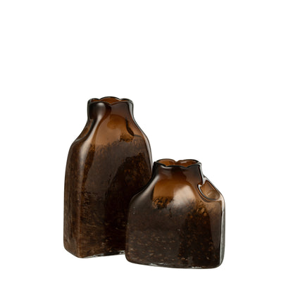 Vaso Rettangolare Grande in Vetro Marrone Scuro J-Line