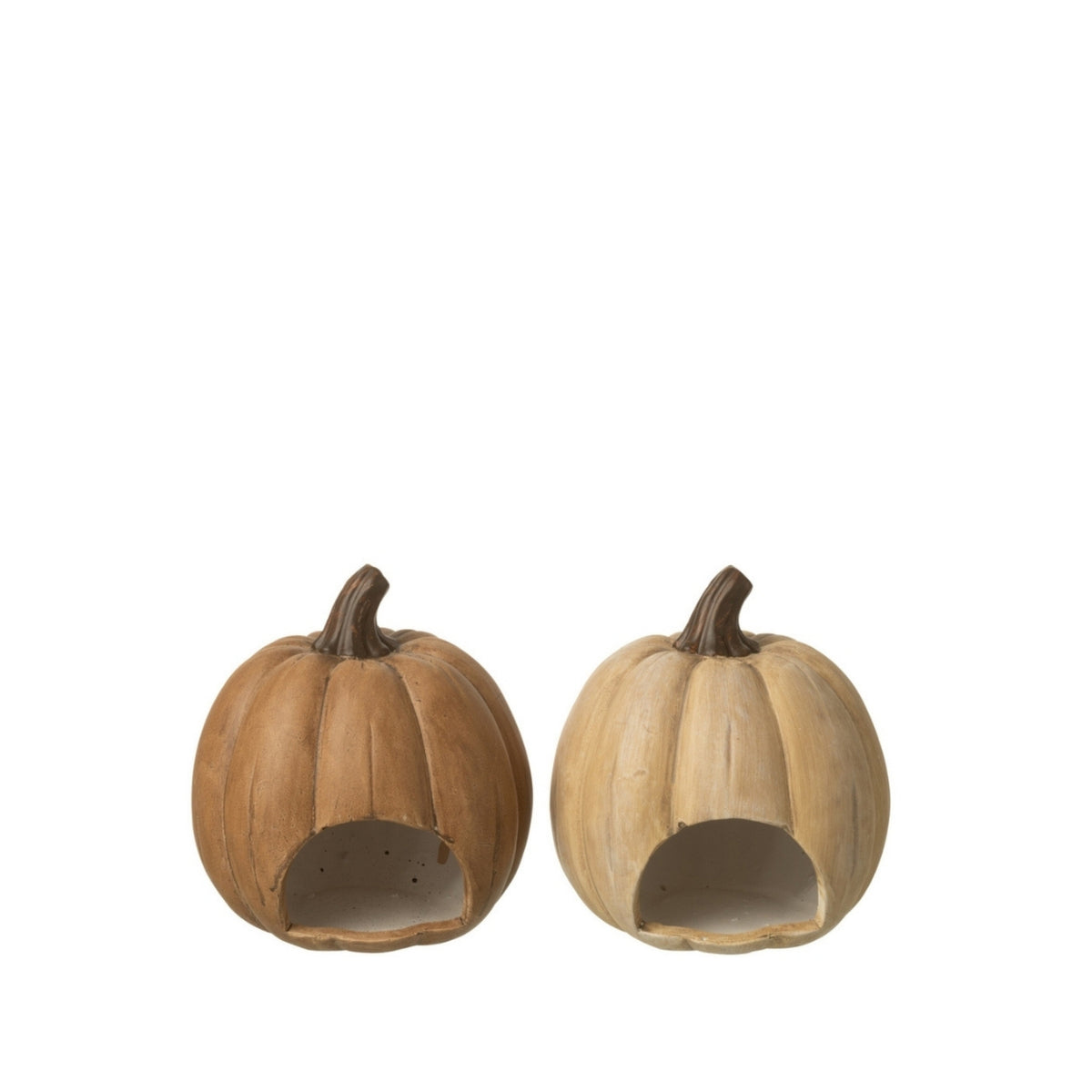 Set grande da 2 portacandele a forma di zucca per Halloween J-Line
