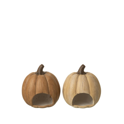 Set grande da 2 portacandele a forma di zucca per Halloween J-Line