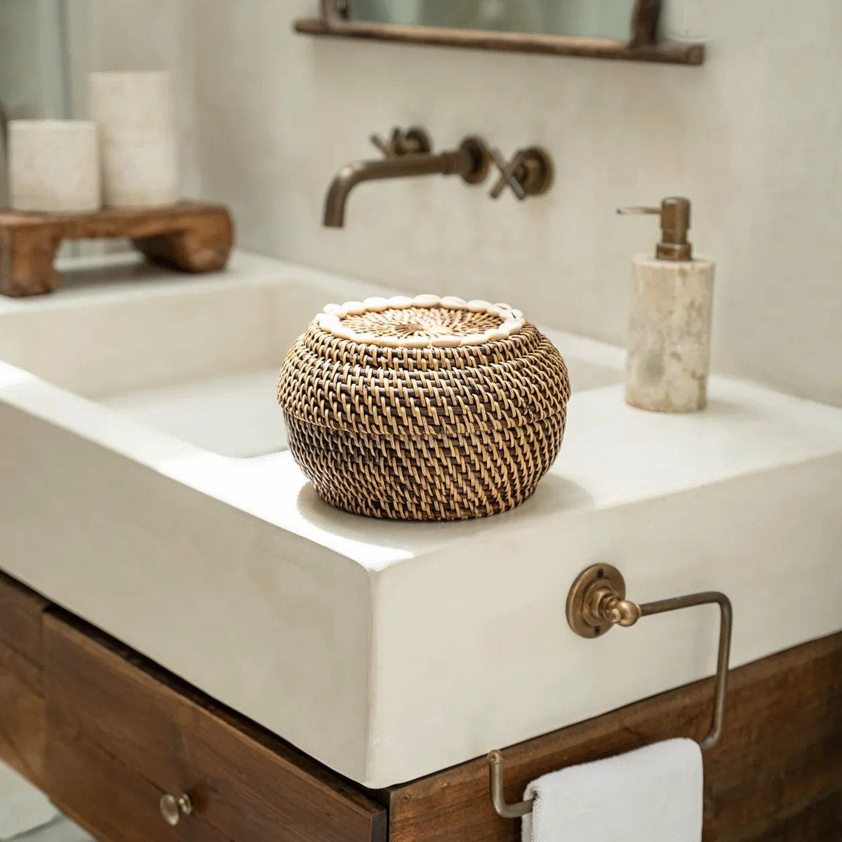 Cestino Colonial Peek-a-Boo Naturale Marrone Medio Bazar Bizar