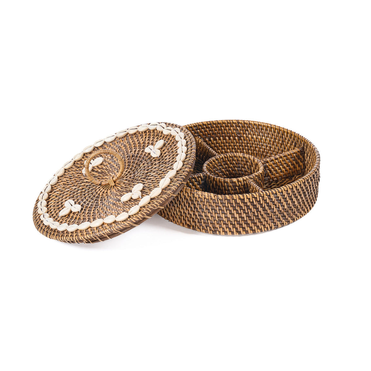 Cestino a Scomparti in Rattan Marrone Naturale Bazar Bizar