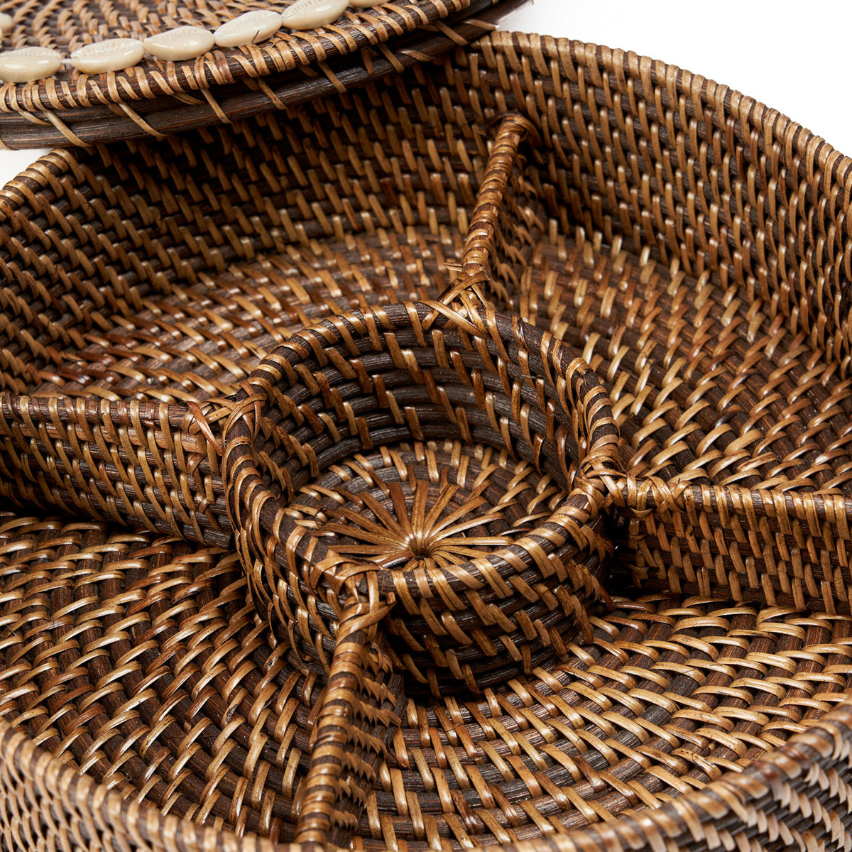Cestino a Scomparti in Rattan Marrone Naturale Bazar Bizar