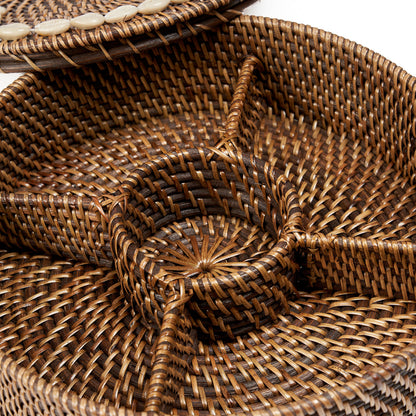 Cestino a Scomparti in Rattan Marrone Naturale Bazar Bizar