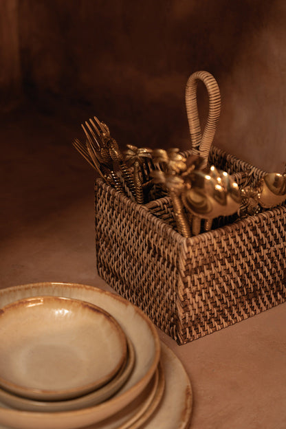 Il Portaposate in Rattan N°4 Marrone Naturale Bazar Bizar